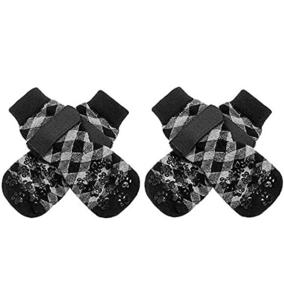 EXPAWLORER Double Side Anti-Slip Xtra Small Dog Socks for small dogs w/ Straps - Picture 1 of 6